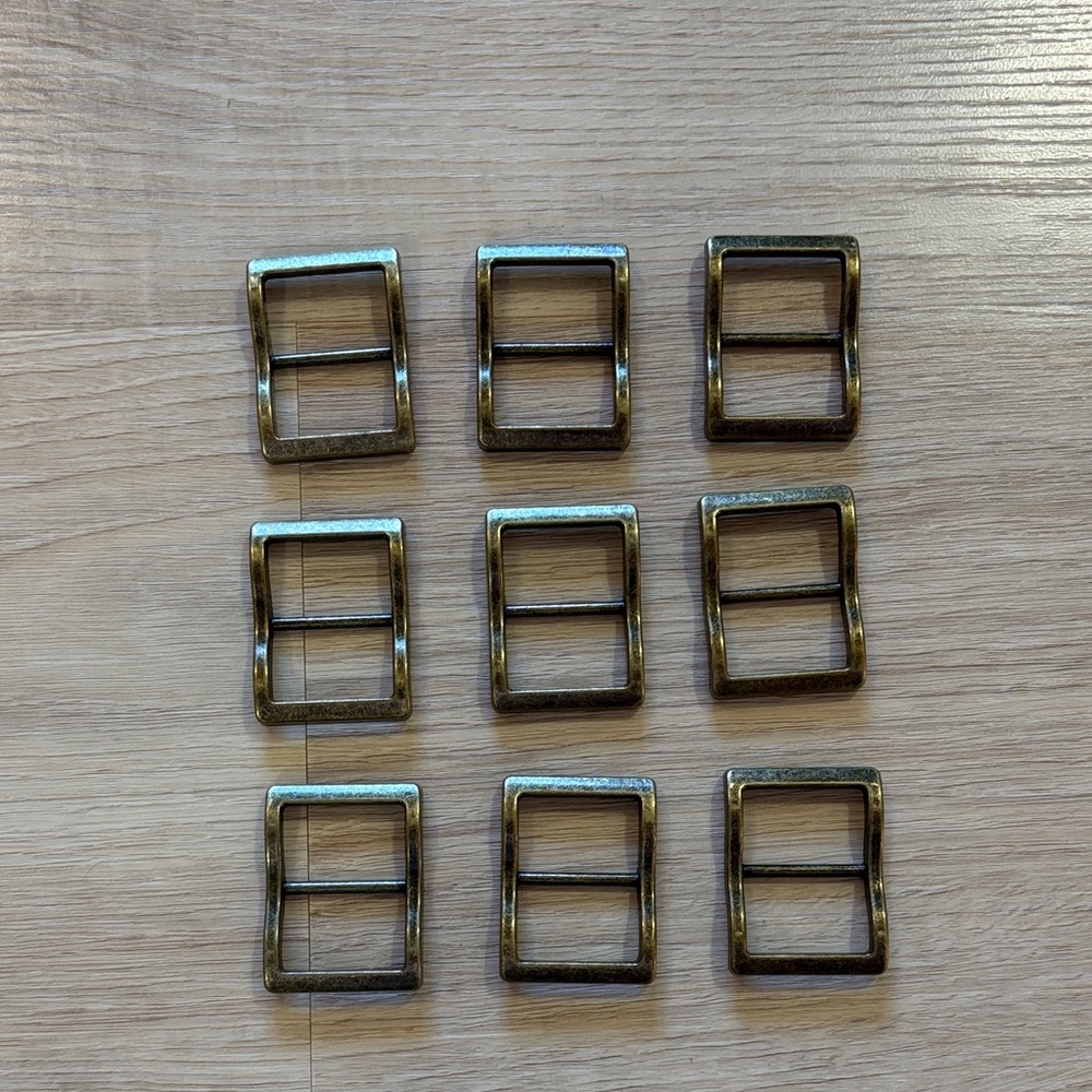 Bundle of bag making hardware || wide mouth strap slides || antique bronze ||